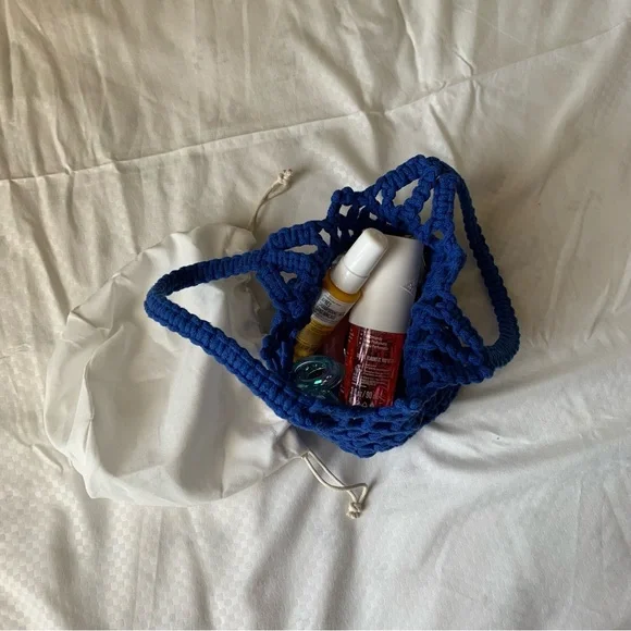 ୨୧ ・゚✧ SOLD Cider Blue Crotchet Knit Mini Bag - Picture 4 of 7